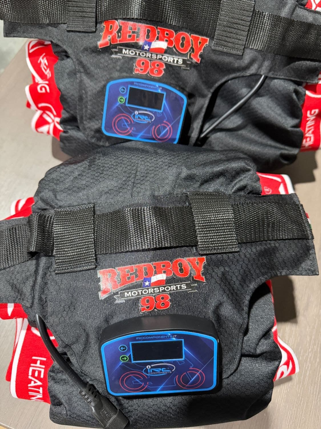 RedBoy Motorsports 98 custom IRC Components tire warmers with digital controllers